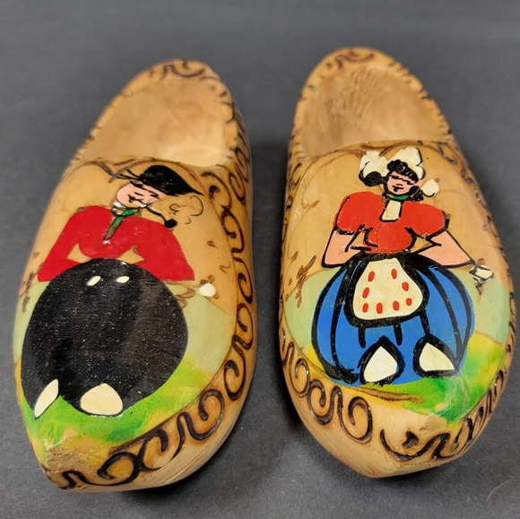 Handpainted Wood Clogs Dutch Holland - Picture 2 of 8